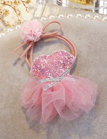 Fashion Pink Dress Shape Decorated Hairband
