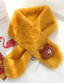 Fashion Yellow Bear Shape Decorated Child Scarf