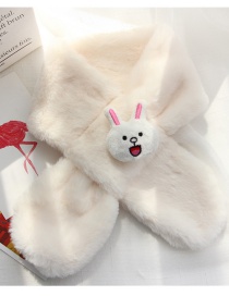 Fashion Milky White Rabbit Shape Decorated Child Scarf