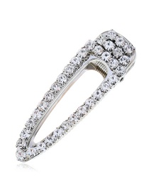 Elegant Silver Color Full Diamond Decorated Hair Clip