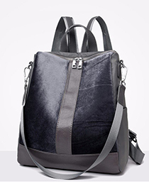 Trendy Dark Gray Square Shape Design Pure Color Bag