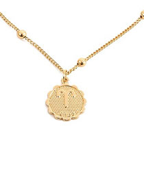 Fashion Gold Color Pure Color Decorated Aries Necklace