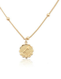 Fashion Gold Color Pure Color Decorated Sagittarius Necklace