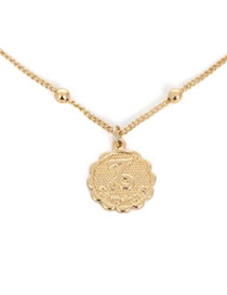 Fashion Gold Color Pure Color Decorated Capricorn Necklace