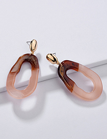 Fashion Pink Oval Shape Decorated Earrings