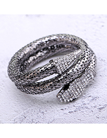 Fashion Dark Gray Snake Shape Decorated Opening Bracelet
