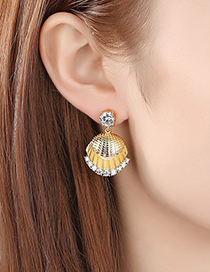 Fashion Gold Color Shell Shape Decorated Earrings