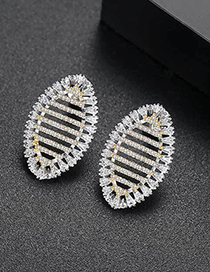 Fashion Gold Color Hollow Out Design Oval Shape Earrings
