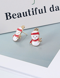 Fashion White Snowman Shape Decirated Earrings