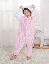 Fashion Pink Cat Shape Decorated Pajamas For Child