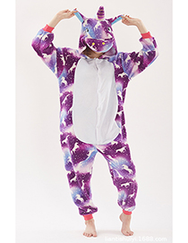 Fashion Purple Horse Pattern Decorated Unicorn Pajamas