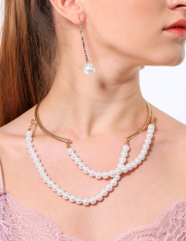Fashion Gold Color Multi-layer Design Pearl Necklace