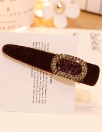 Fashion Claret Red Diamond Decorated Hair Clip