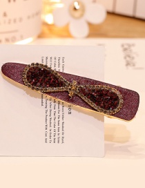 Fashion Claret Red Diamond Decorated Hair Clip