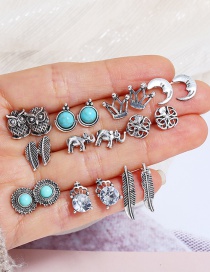 Fashion Silver Color Elephant Shape Decorated Earrings(10pairs)