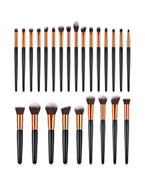 Fashion Black Round Shape Decorated Make Up Brushes(25pcs)
