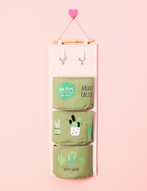 Fashion Green Cactus Pattern Decorated Storage Bag