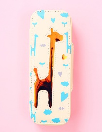 Fashion Beige Giraffe Pattern Decorated Pencil Case