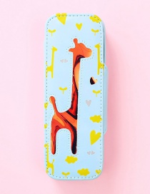 Fashion Blue Giraffe Pattern Decorated Pencil Case