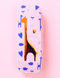 Fashion Light Pink Giraffe Pattern Decorated Pencil Case