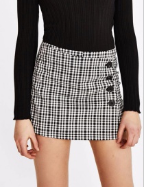 Fashion Black Grid Pattern Decorated Skirt