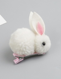 Fashion White Rabbit Shape Decorated Hair Clip