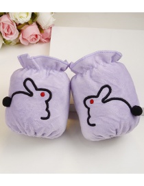 Fashion Purple Rabbit Pattern Decorated Sleeve For Child