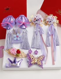 Fashion Purple Crown&flower Shape Decorated Hair Clip ( 10 Pcs)