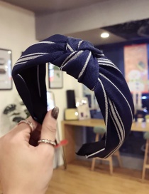 Fashion Blue Stripe Pattern Decorated Hair Hoop