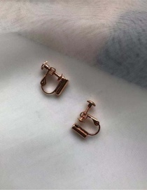 Fashion Rose Gold Pure Color Decorated Screw Ear Clip