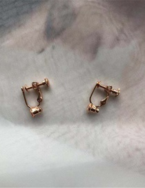 Fashion Rose Gold Pure Color Decorated Screw Ear Clip