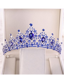 Fashion Blue Full Diamond Design Crown Shape Hair Hoop