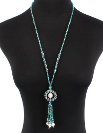 Fashion Green Round Shape Decorated Necklace