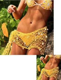 Fashion Yellow Hollow Out Design Beach Towel