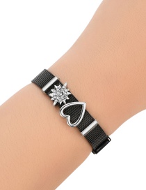 Fashion Black Heart Shape Decorated Simple Bracelet