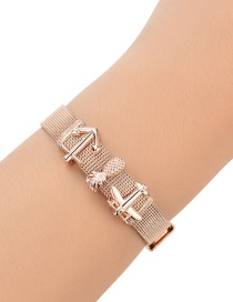 Fashion Rose Gold Anchor&aircraft Decorated Pure Color Bracelet