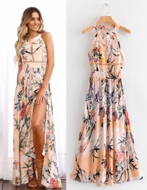 Fashion Pink Off-the-shoulder Design Long Dress
