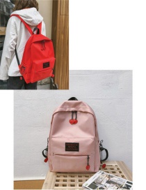 Pink Pink Heart Shape Decorated Pure Color Backpack