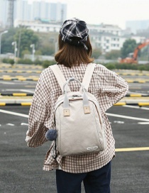 Light Gray Light Gray Pure Color Design Waterproof Backpack