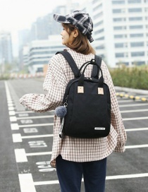 Black Black Pure Color Design Waterproof Backpack