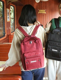 Claret Red Claret Red Pure Color Decorated Simple Backpack
