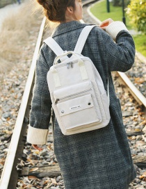 Light Gray Light Gray Pure Color Decorated Simple Backpack