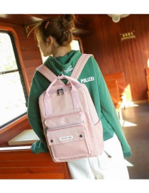 Pink Pink Pure Color Decorated Simple Backpack