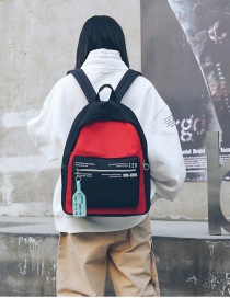 Red Red Letter Pattern Decorated Simple Backpack