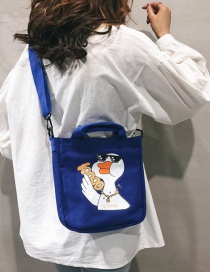 Fashion Blue Duck Pattern Decorated Shoulder Bag