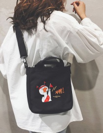 Fashion Black Duck Pattern Decorated Shoulder Bag