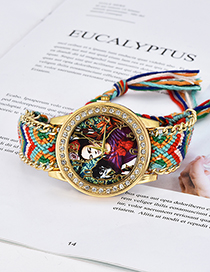 Fashion Multi-color Monkey&girl Pattern Decorated Tassel Watch