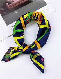 Fashion Yellow+navy Color Matchong Design Simple Scarf