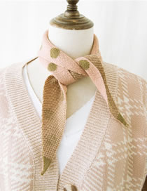 Fashion Pink Dots Pattern Design Knitted Scarf