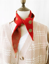 Fashion Red Dots Pattern Design Knitted Scarf